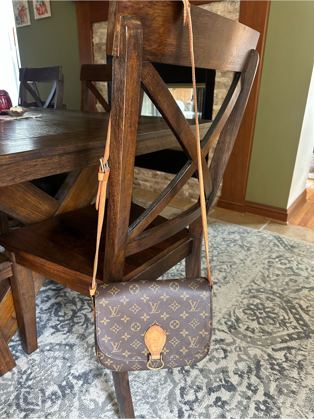 Louis Vuitton Monogram Crossbody Bag in Brown and Tan